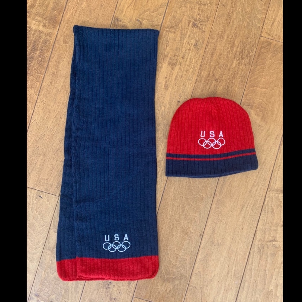 USA hat and scarf set
